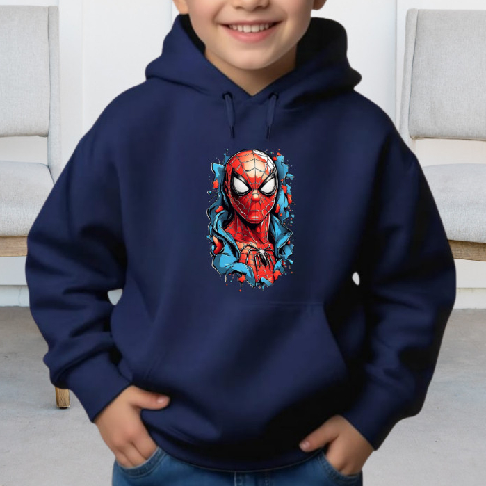 Blusa Moletom Infantil Homem Aranha Menino Frio Canguru Capuz 4 ao 14 Casaco Inverno