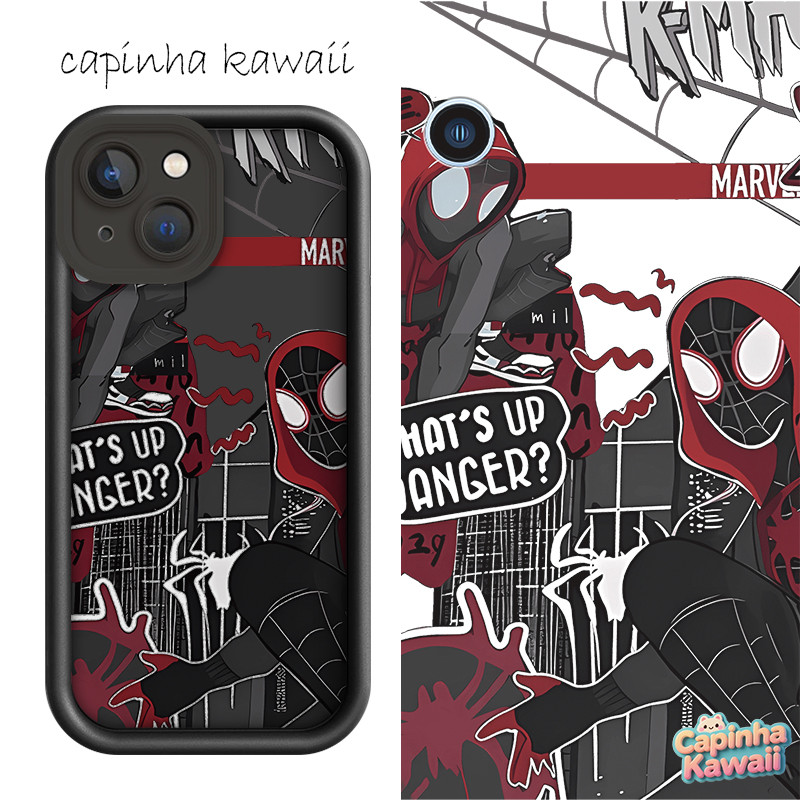 Capinha capa kawaii iPhone15 14 13 12 11 pro max iPhone 6 7 8 6s XS XR MAX Plus Marvel Homem-Aranha