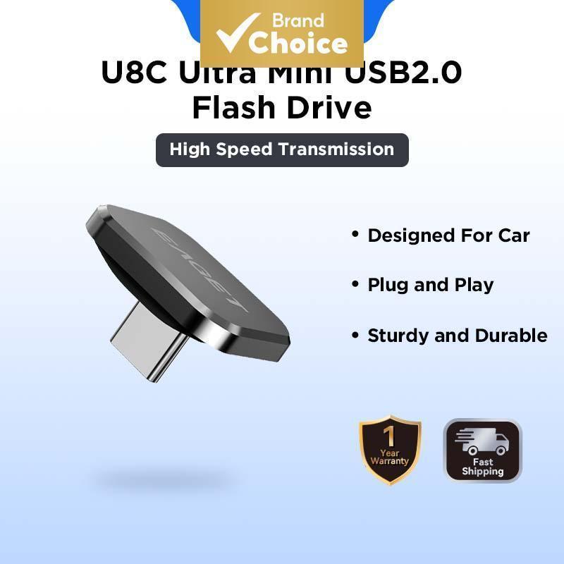 EAGET U8C Ultra Mini Pen Drive USB Tipo-C Para Música em Carro, Pen Drive Portátil em Liga de Zinco (8GB/16GB/32GB/64GB)