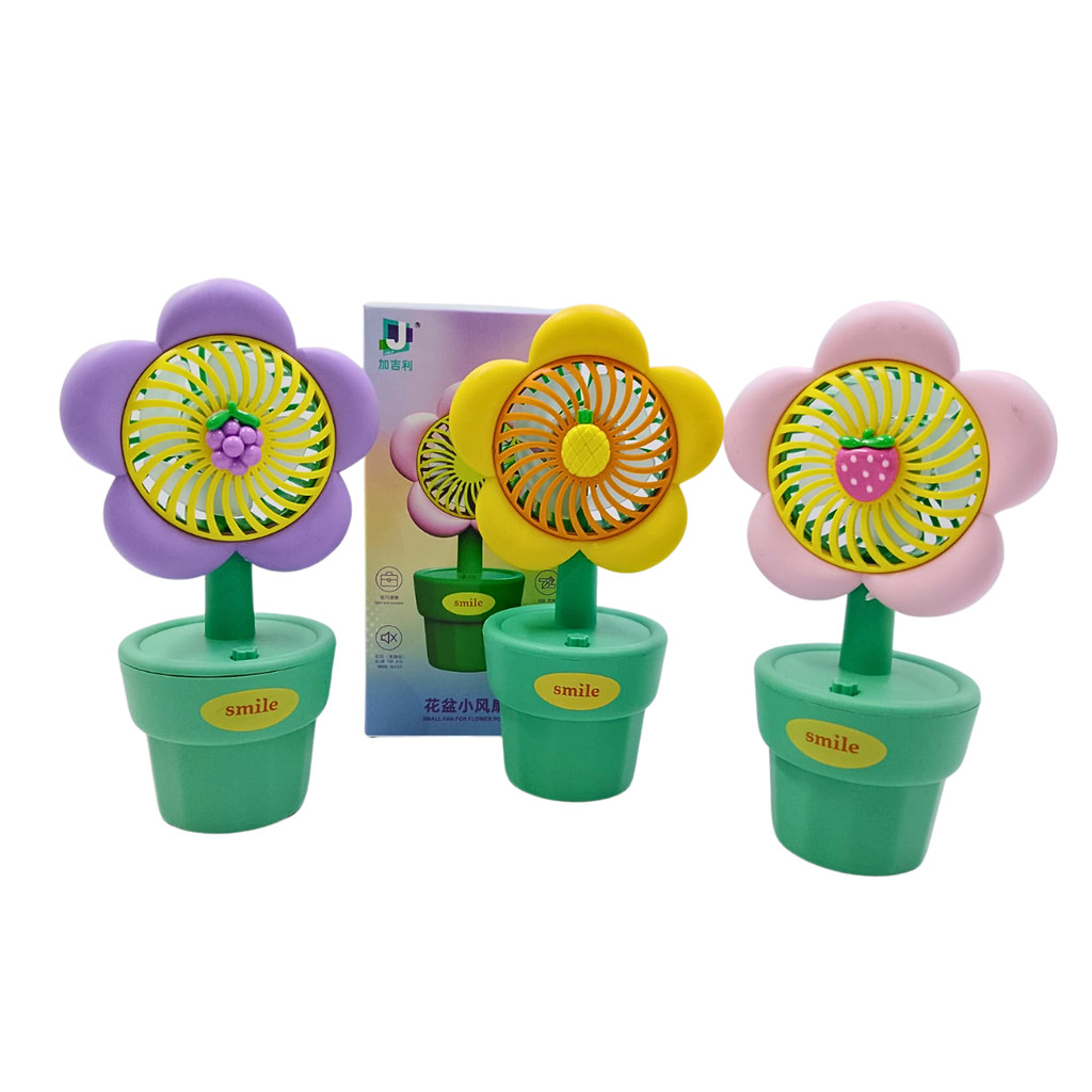 Mini Ventilador Portátil Recarregável Flower Pots HM677-3