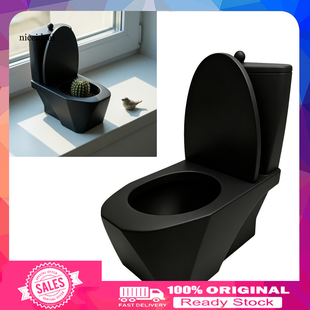 Funny Toilet Shaped Planter Novelty Flower Pot for Home Decor 3d Printed with Storage Tank Unique Desk Bathroom Fun Mini