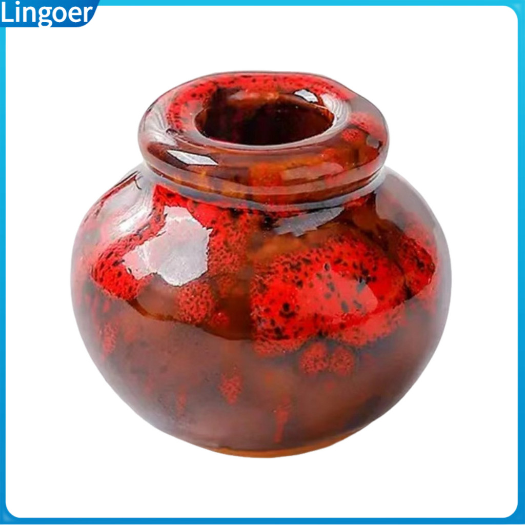 Vintage Mini Flower Vase Figurine Colored Pottery Tiny Sculpture Miniature Pot Holder Decoration Ornament for Home Offic