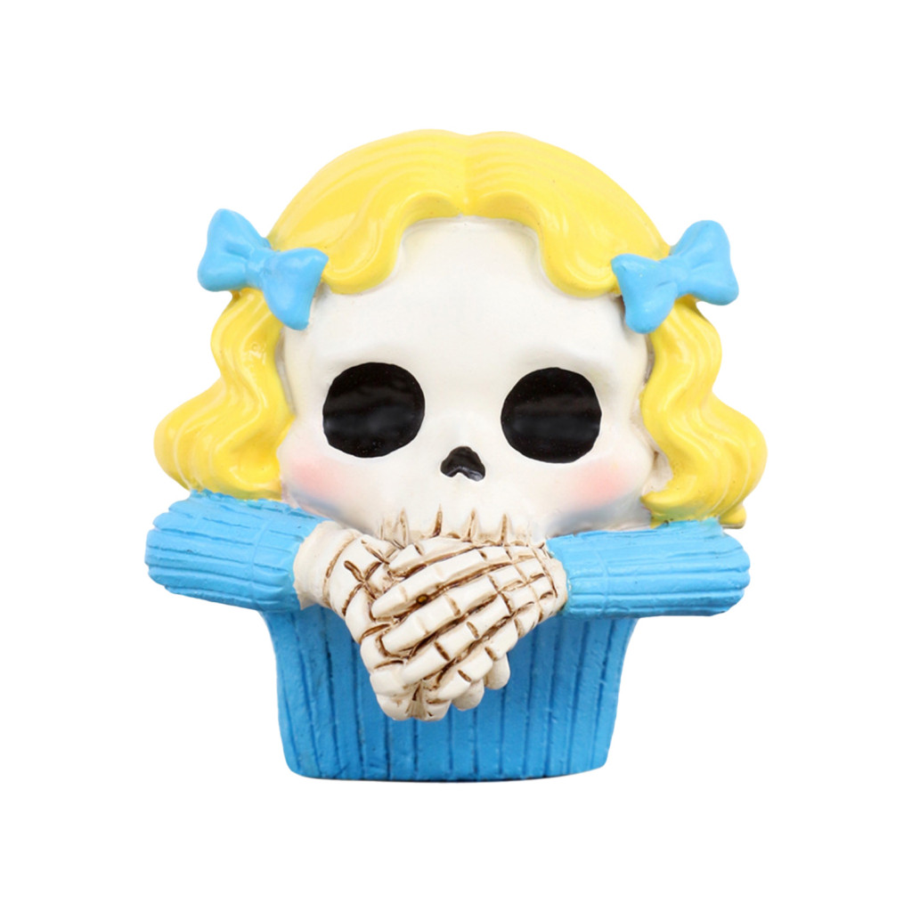 Skeleton Girl Flower Pot Hugger Resin Succulent Planter Ornament Cute Mini Garden Figurine Home Decor Gift for Indoor Ou