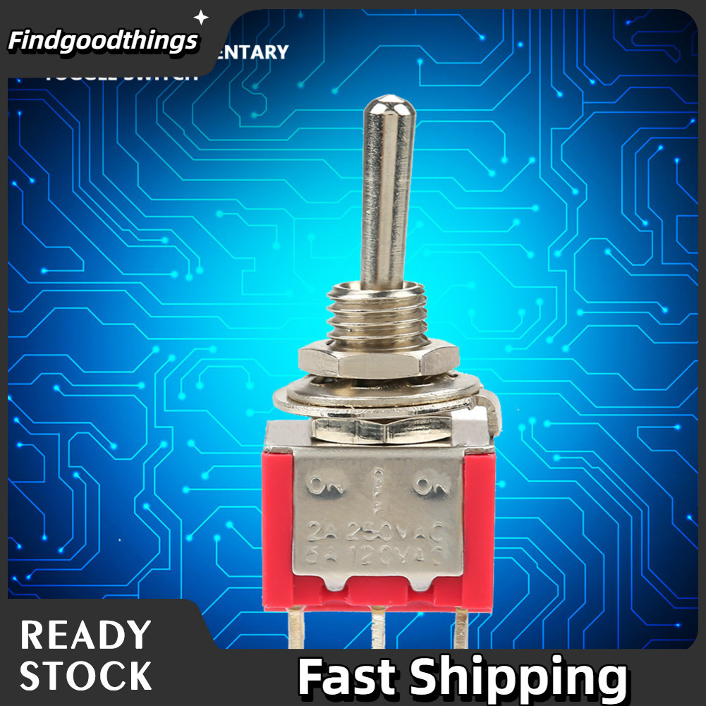 Findgoodthings-br Interruptor de alternância 10pcs 12A/250VAC 5A/120VAC Mini DPDT 6 pinos 3 posições ONOFFON momentâneo