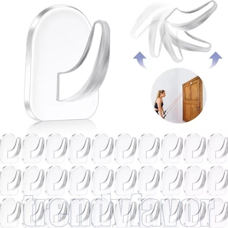 50/30/10Pcs Mini Ganchos Transparentes-De Acessórios De Banheiro De Cozinha-Gancho Sem Perfuração Traceless Autoadesivo