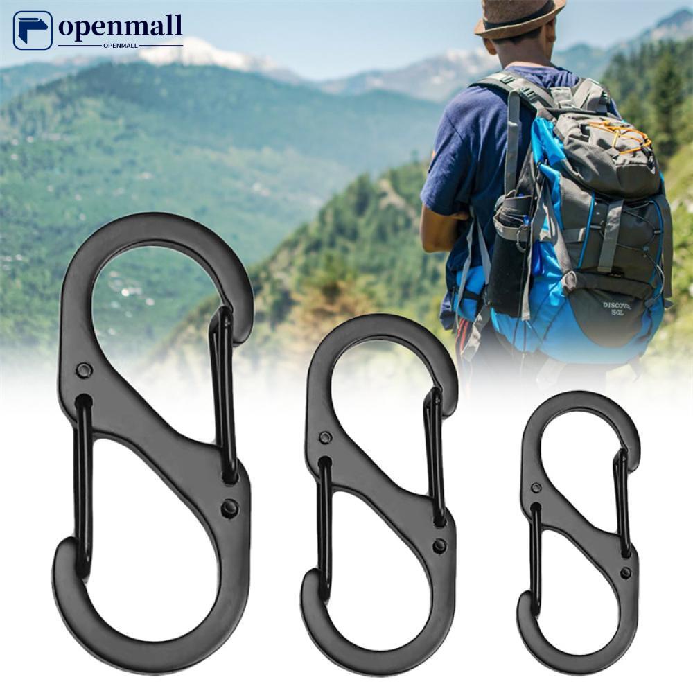 Car HOME  10pcs Tipo S Mosquetão De Aço Inoxidável Com Trava Mini Chaveiro Gancho Anti-Roubo Mochila De Camping Exterior Ferramenta De Fivela De Chave Q2Z6