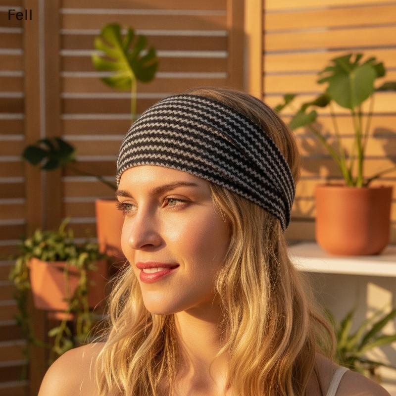 [Fel] Boêmio Largo Turbante Estiramento Durável Atado Envoltório De Cabelo Para Mulheres Estilo Acessório De Sessão De F