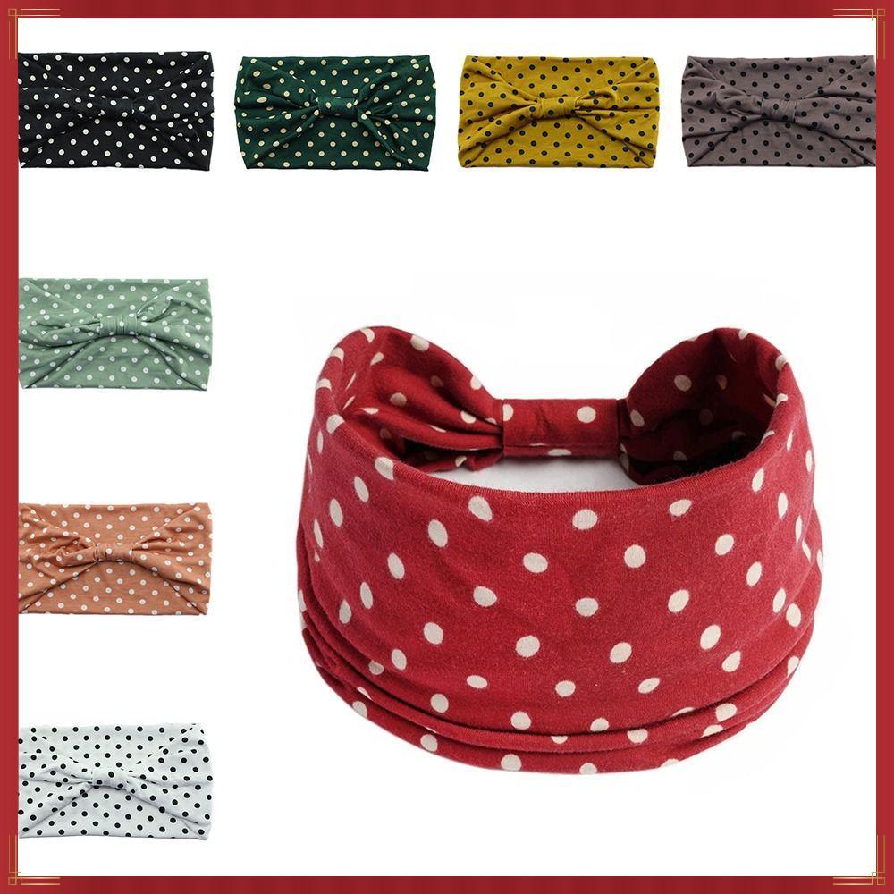 Bandana , Largo Pote Dot Esportes Algodão Estiramento Elástico Antiderrapante Feminino Headwrap Para Dança Motocic