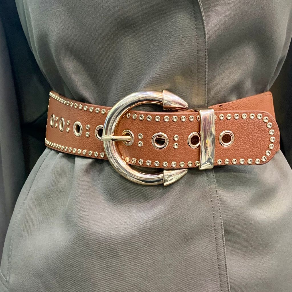 Cinto Feminino Largo Elástico Couro PU Ajustável Estiramento Ajuste Cintura Para Vestidos/Casacos