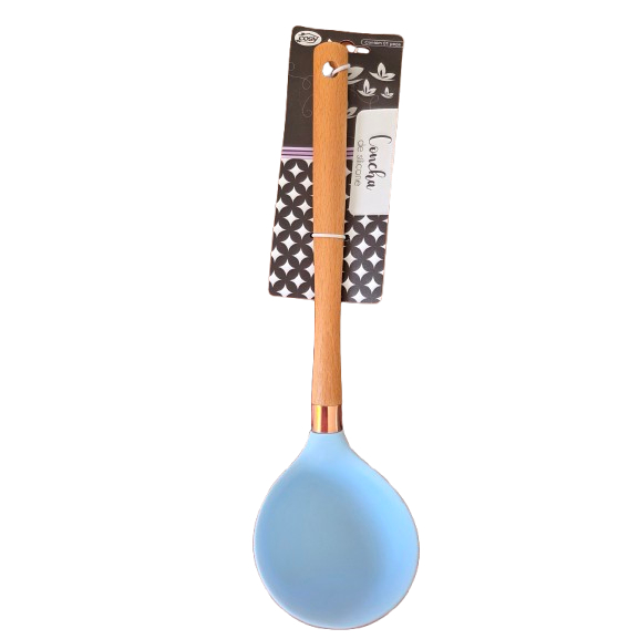 Concha de Silicone 29,5cm Cabo de Madeira Resistente ao Calor Antiaderente Cozinha Premium