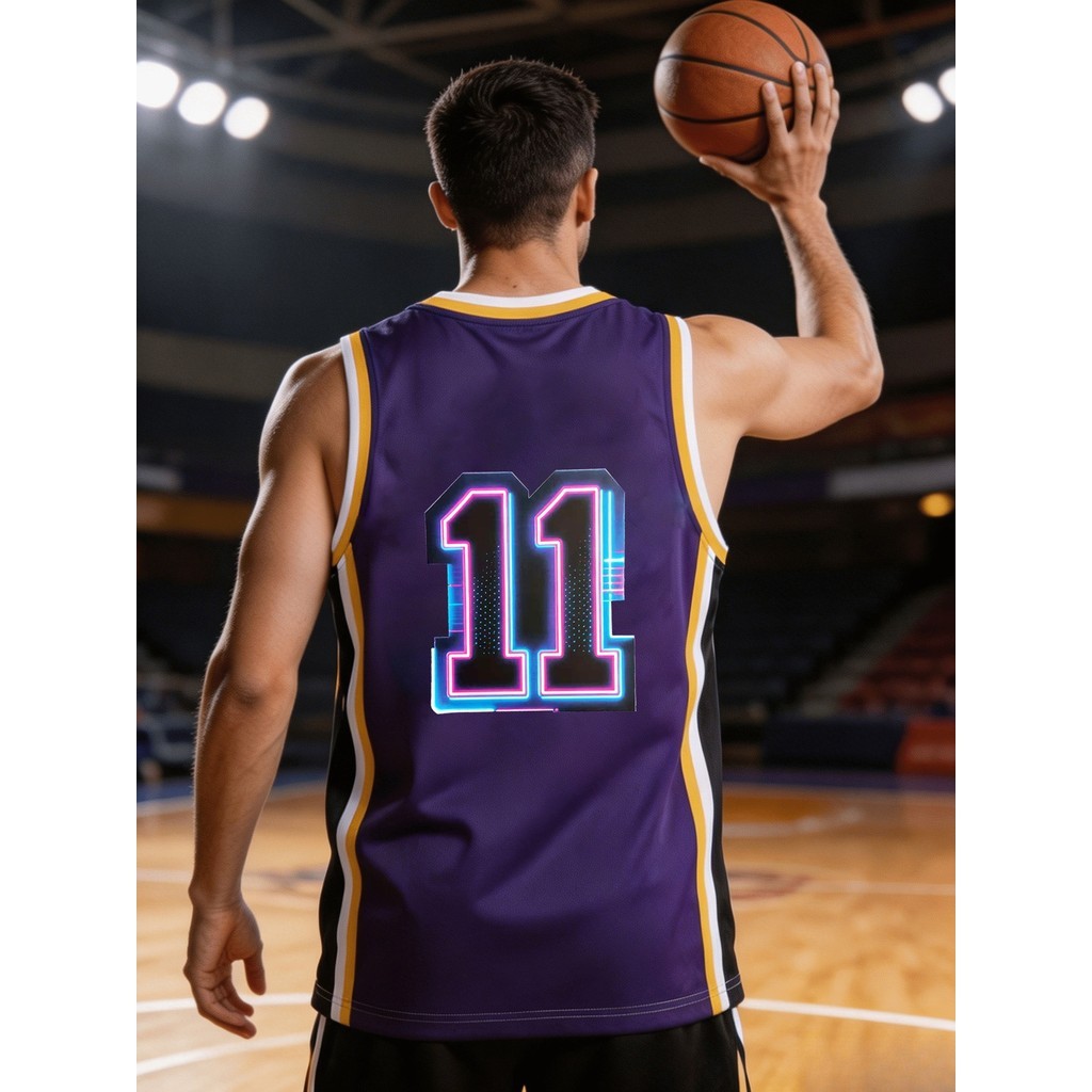 2026 Novo estilo roxo uniforme de basquete americano colete esportivo de basquete masculino primavera verão uniforme de