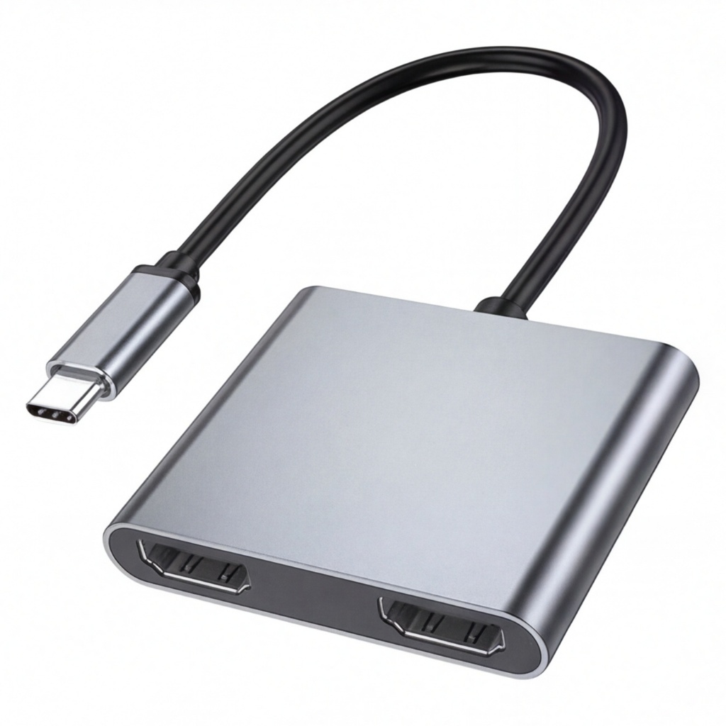 Adaptador USB Tipo C Para 2 HDMI 4K 30Hz Dual Monitor