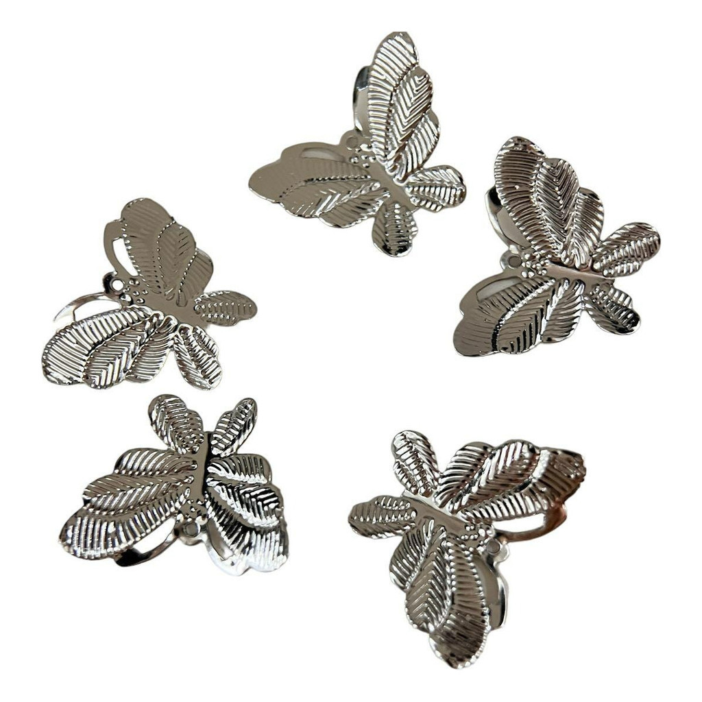 100 Peças Pingentes de Borboleta e Folhas 23*18mm Dourado e Prata Para Pulseiras e Bijuterias