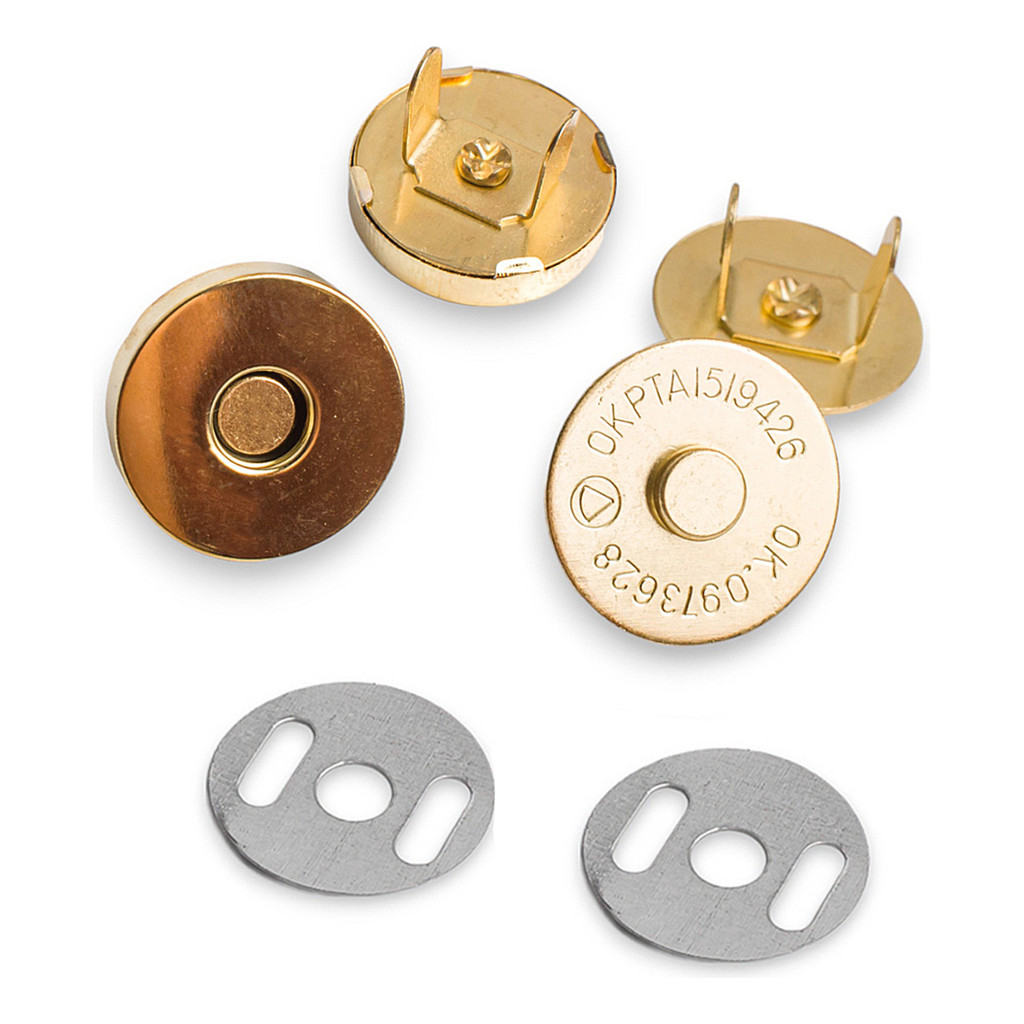 Botão Magnético 18mm - Dourado - 100 Peças