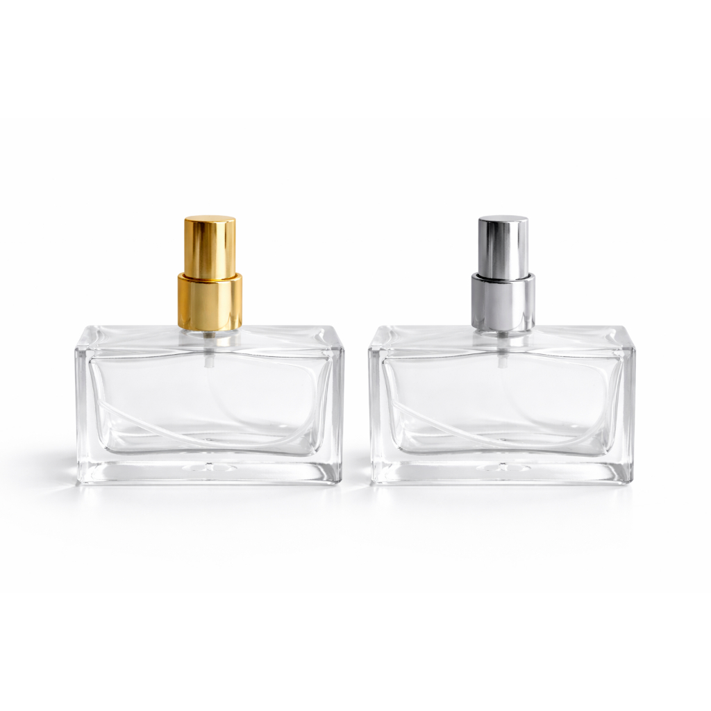 Kit Frasco Vidro 100ml Perfume Rosca 18mm Spray Alumínio Prata Dourado Perfumaria Aromatizador Decant