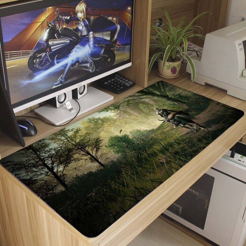 Mouse Pad ELDEN RING Grande Antiderrapante Diversas Estampas 70x35 cm borda costurada