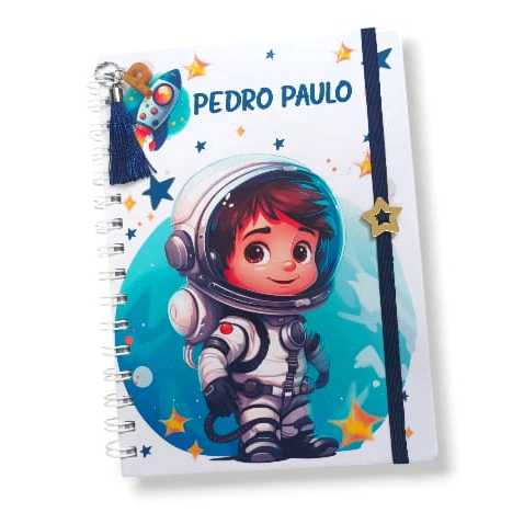 Caderneta de Vacinação Astronauta Menino Personalizada com Nome do Bebê