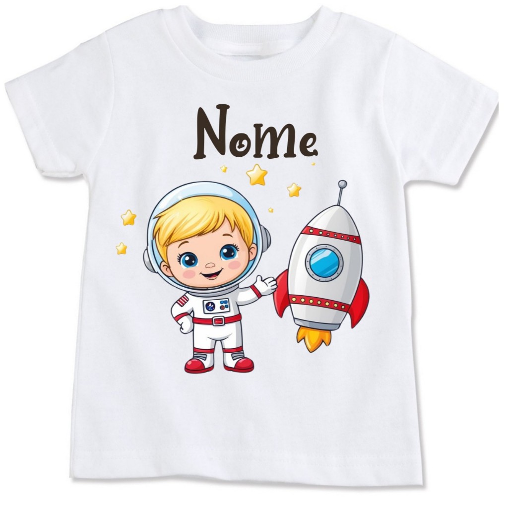 camisa Personalizada Infantil menino Astronauta T23 - Informar Nome