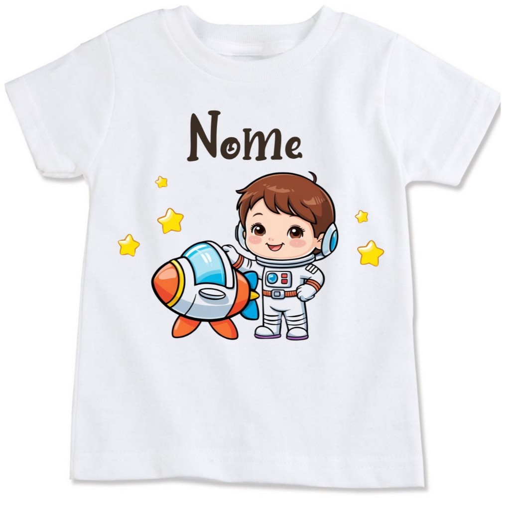 Camisa Personalizada Infantil menino Astronauta TN93 - Informar Nome