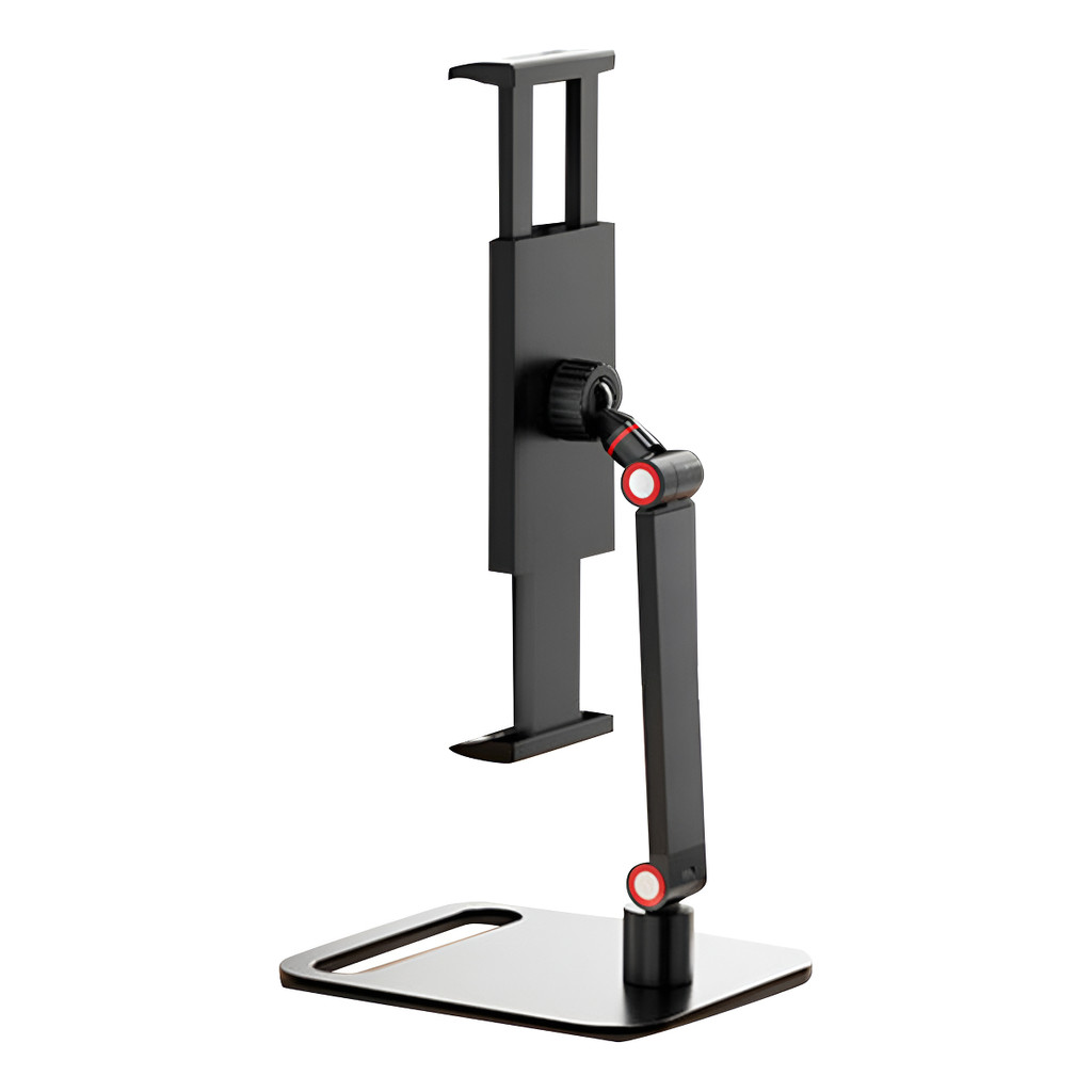Suporte Ajustável Para Celular e Tablet De Mesa Dobrável Altura Regulável Rotação 360° Base Antiderrapante