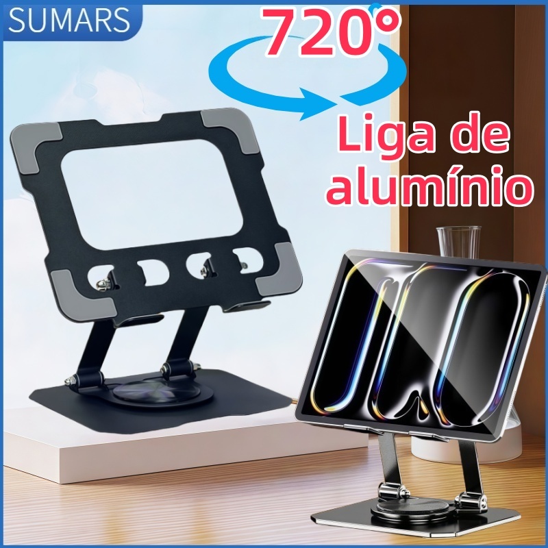 360 ° Suporte Giratório Ajustável Para Celular Tablet De Metal Portátil