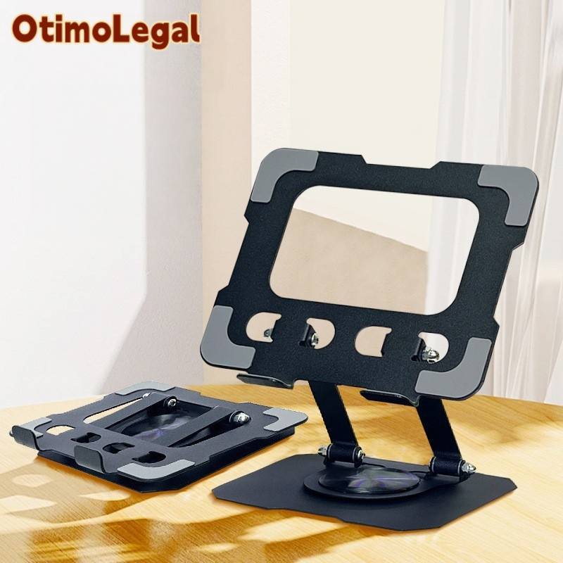 Suporte Tablet e Celular Metálico Rotativo de Liga de Alumínio Resistente Elegante e Totalmente Ajustável