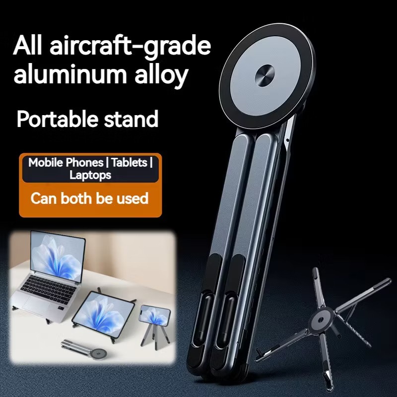 Suporte multifuncional 3 EM 1 De Alumínio Magnético Dobrável Portátil Adaptador De Ângulo Ajustável Para Telefone Tablet