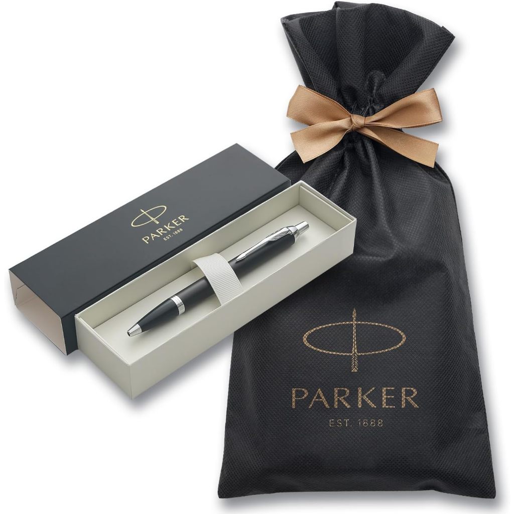 PARKER Ballpoint Pen IM Matte Black CT Medium Nib Oil-Based Comes in a Gift Box with Brand Logo Wrapping Bag Luxury Offi