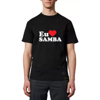 Camiseta Masculina Eu Amo Samba Frase Carnaval Sambista 100% Algodão