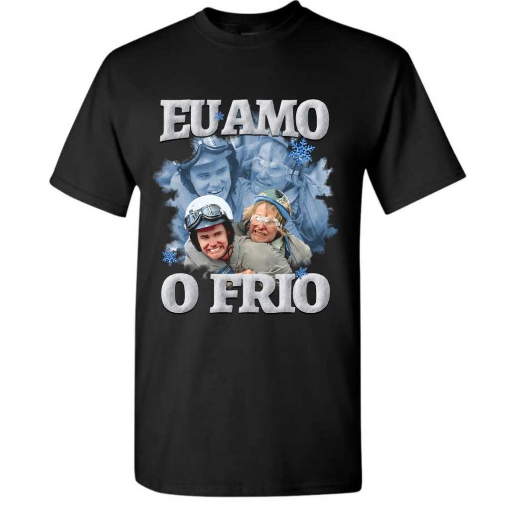camiseta camisa blusa unissex meme divertido debi e loide eu amo frio