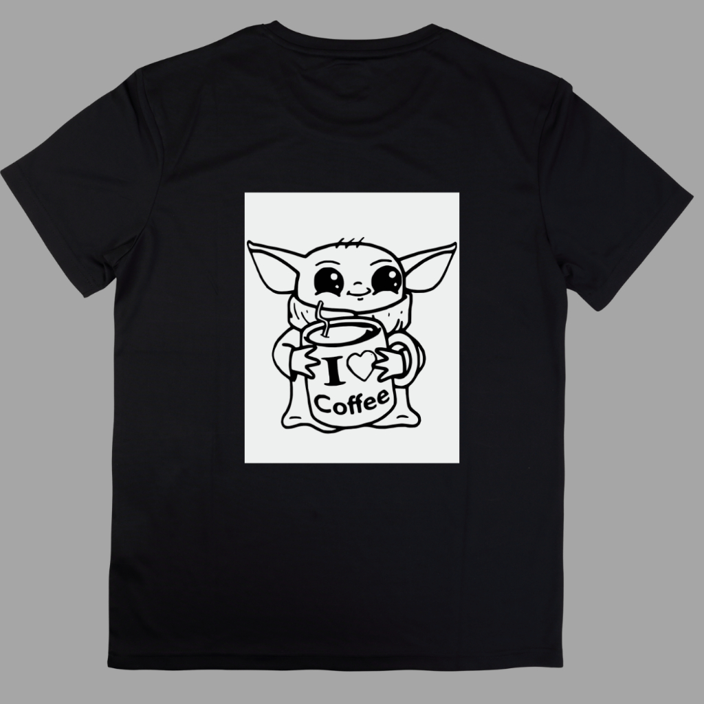 Camiseta Preta Eu amo Café Ilove coff