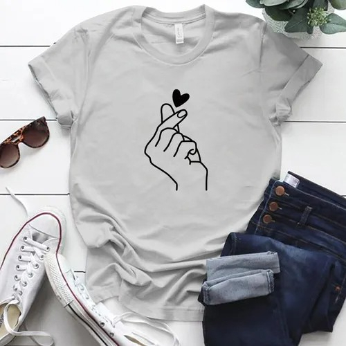 Camiseta Mão Amor Te amo Fofa Linda