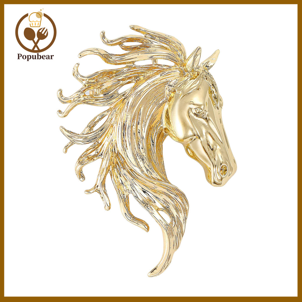 Long-lasting Brooch Retro Horse Head Pin Anti-rust Anti-oxidation Stylish Accessory for Sweaters Hats Bags – Vintage F