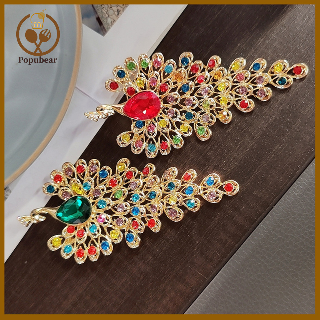 Suit Coat Brooch Clothes Pin Women’s Retro Peacock Rhinestone Anti-slip Wear-resistant Elegant Collar Hat Scarf Decora