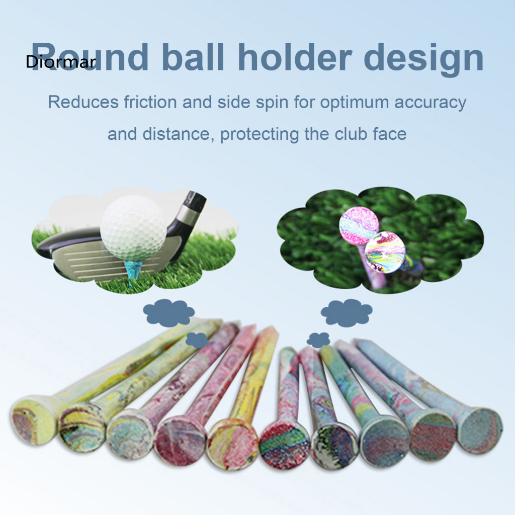 Exquisite Golf Tee Colorful Tees 20/50 Pcs Unbreakable Maple Durable Long Wooden for Reduced Friction Side Spin Professi