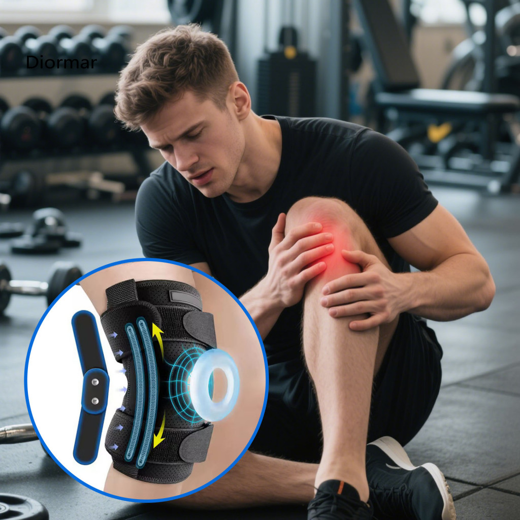 Breathable Patella Stabilizer Adjustable Compression Brace Sports Knee with Side Gel Pad Sleeve for Meniscus Tear Arthri