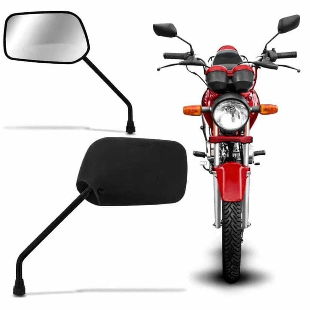 Par Retrovisor Moto Fan 125 Titan 125 91 a 2008 Titan 150 04 a 13 Preto