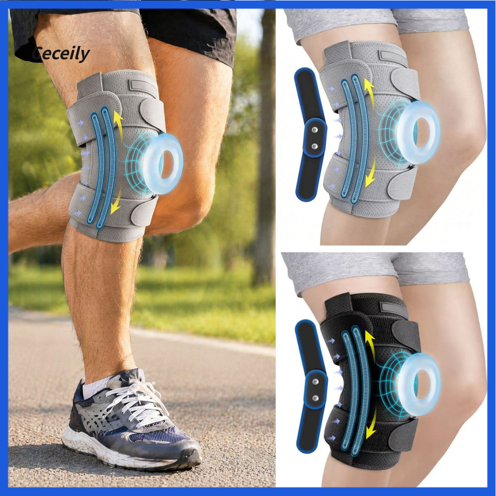 Breathable Patella Stabilizer Heavy Duty Knee Brace Sports with Side Gel Pad Compression Sleeve for Meniscus Tear Arthri