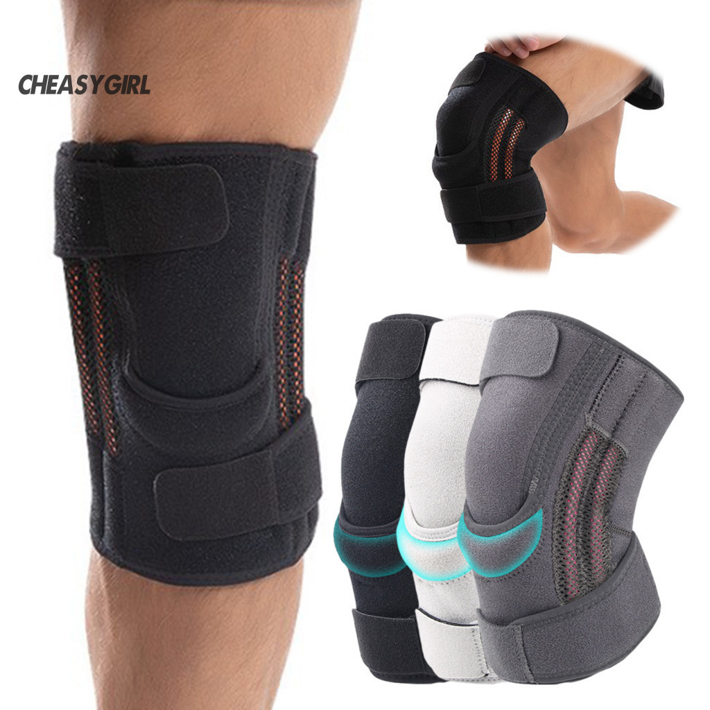 Pressure Relief Knee Brace Compression Strap Sports with Side Stabilizer Patella Gel Pads Pain Sleeve for Running Workou