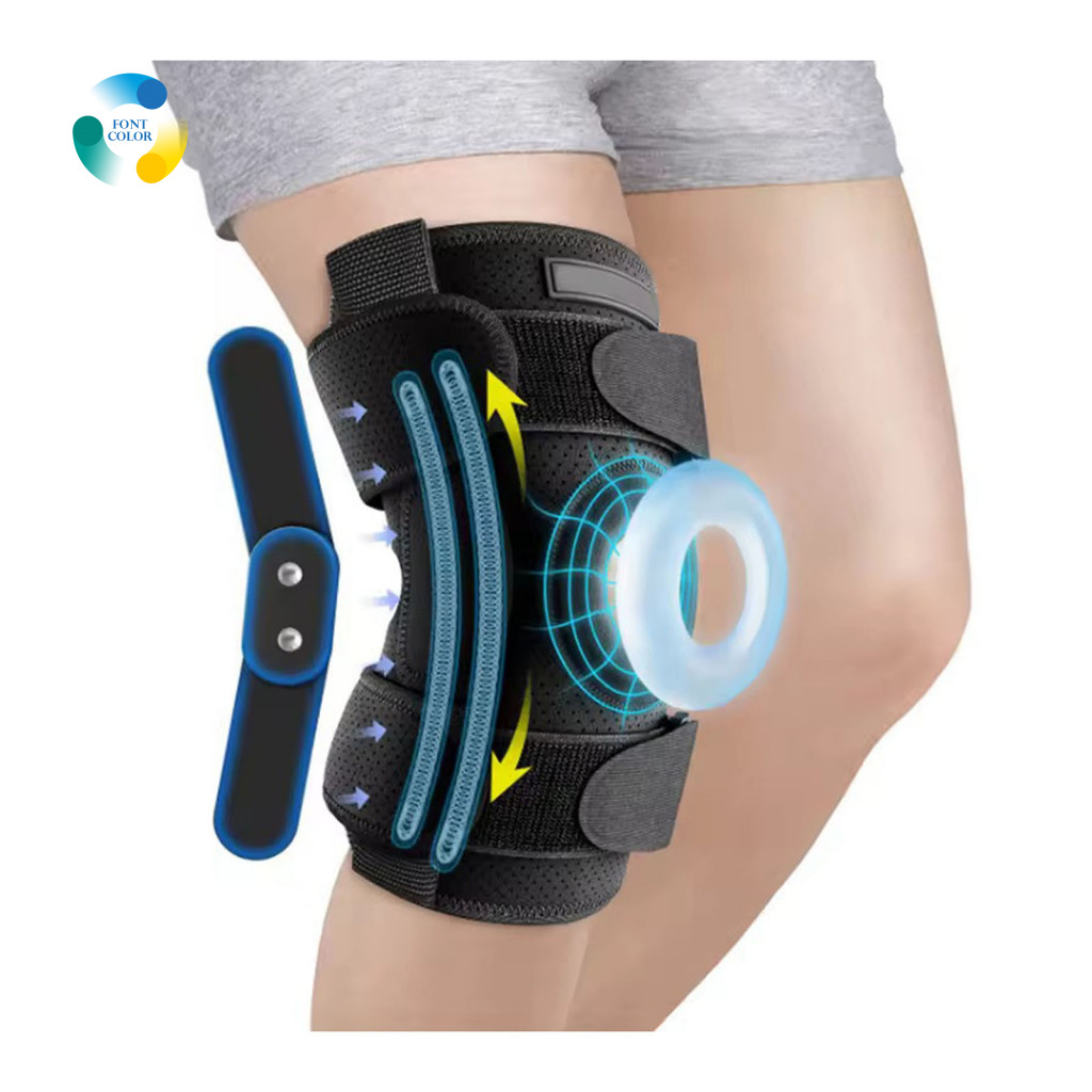 Non Slip Knee Sleeve Adjustable Support Sports Brace with Side Stabilizer Patella Gel Pad Compression for Meniscus Tear
