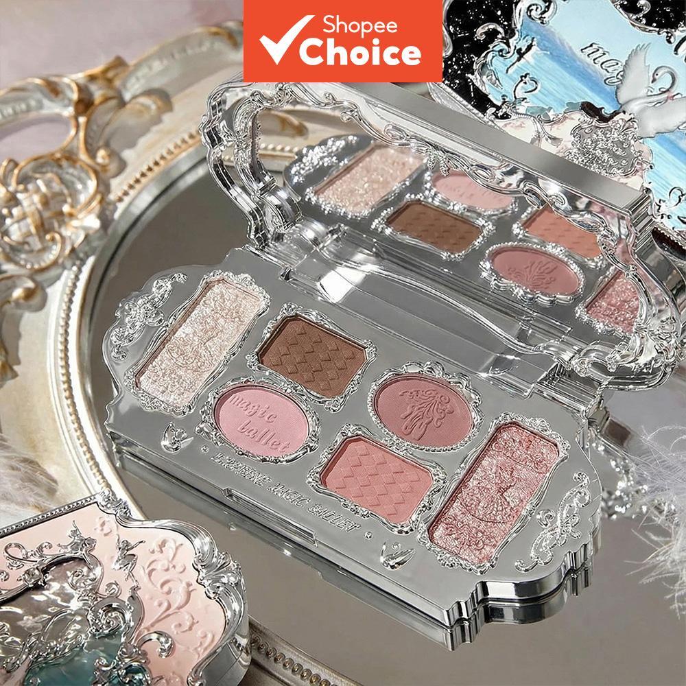 Paleta Multifuncional Swan-6 Cores Sombra Contorno Blush Iluminador , Viagem Portátil , Escolha Maquiagem Oficial Acessí