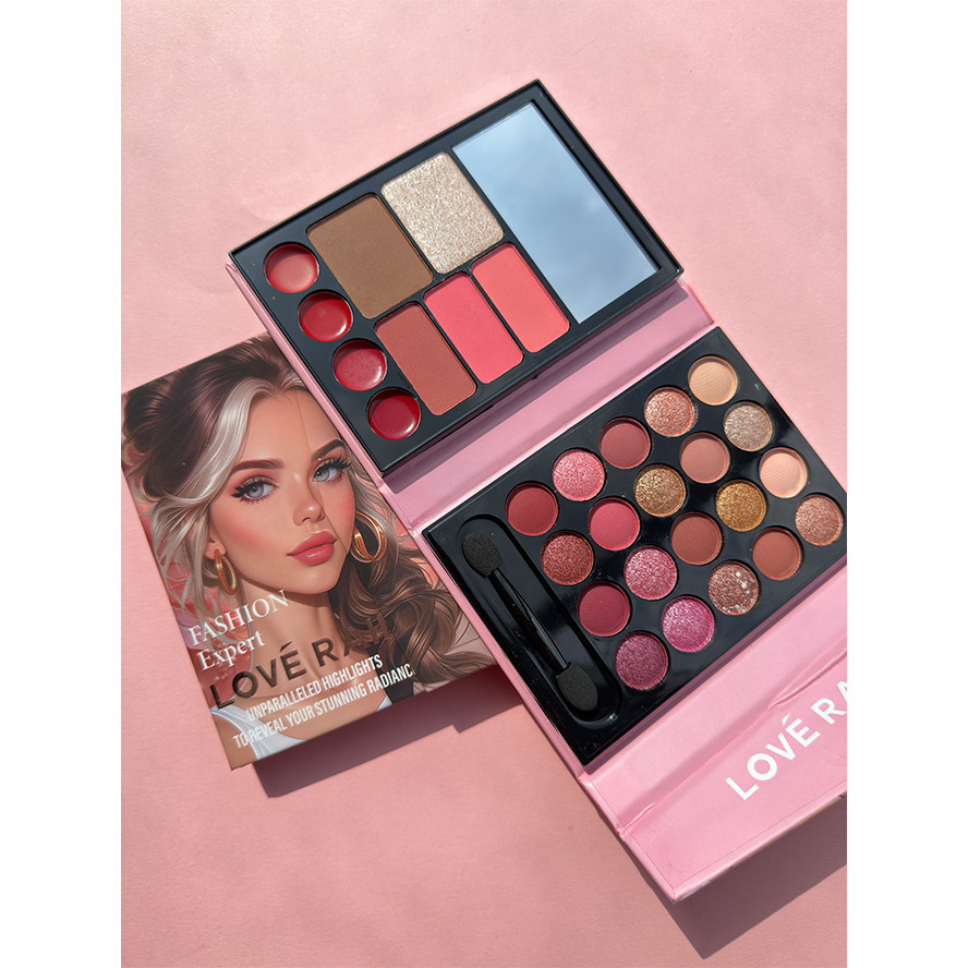 Love Rain Paleta Multifuncional de Maquiagem – Sombras, Iluminador, Contorno e Blush em um Só Estojo