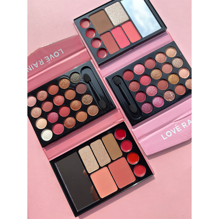 Lové Rain paleta de sombras Multifuncional para maquiagem facial versátil com sombra iluminador contorno e blush