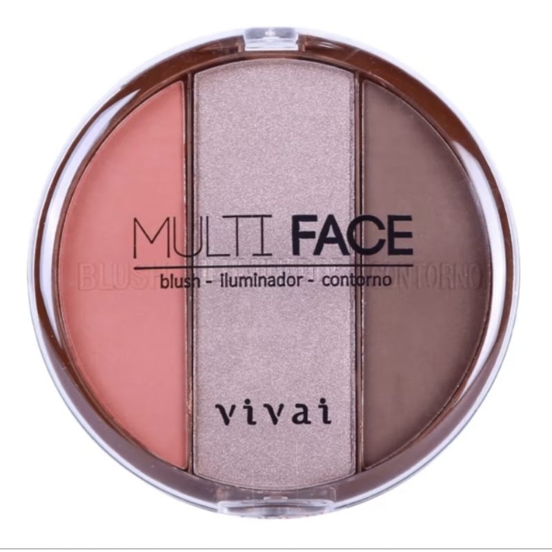 Paleta Vivai Blush Iluminador & Contorno, Maquiagem 3 Em 1, Multifuncional 1072.