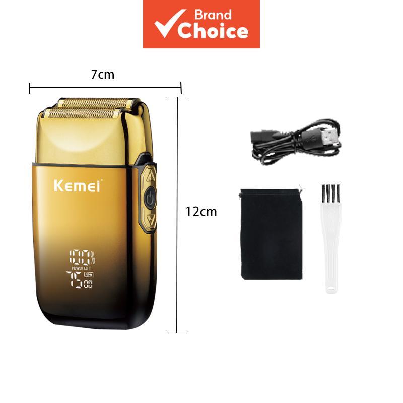 KEMEI KM-TX10 barbeador elétrico masculino com display LED, carregamento USB, motor potente, design compacto e portátil,