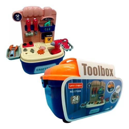 Brinquedo Infantil Maleta Ferramentas 24 Pecas Portatil Educativo Criatividade Desenvolvimento Motor