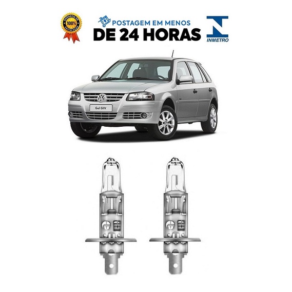 Par Lampada Farol Alto Gol Parati Saveiro G4 2006 2007 2008 2009 2010 2011 2012 2013 2014 H1