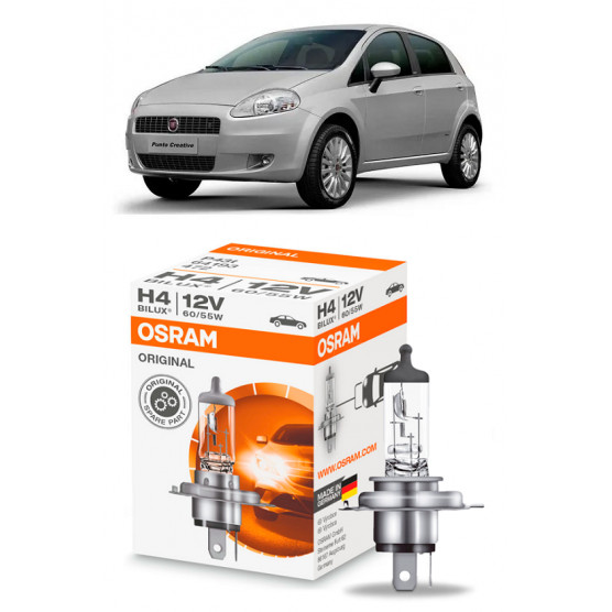 Lampada Farol Punto 2007 2008 2009 2010 2011 2012 2013 2014 2015 2016 2017 H4 Original Osram