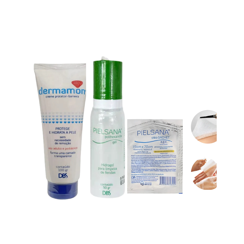 Kit Dermamon 100ml + hidrogel 50 ml+ Sachet 7,5x7,5 cm