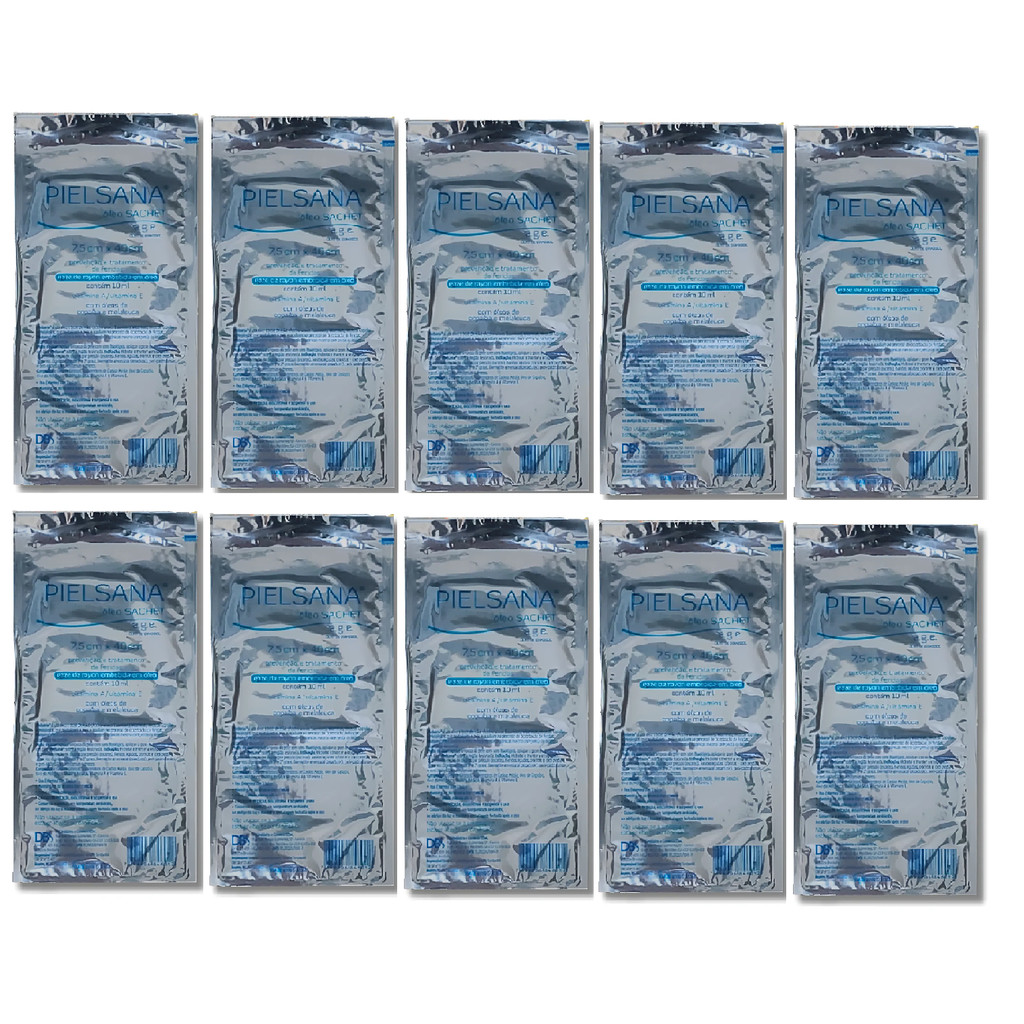 Kit 10x Curativo Pielsana Óleo Sachet Gaze De Rayon 7,5x40cm